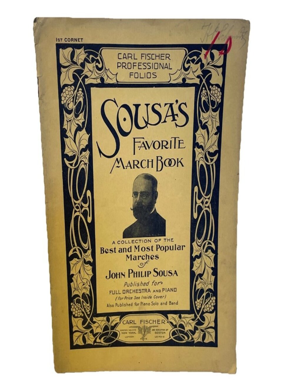 Sousa's Favorite March Book 1st Cornet Sheet Music John Philip Sousa Carl Fische